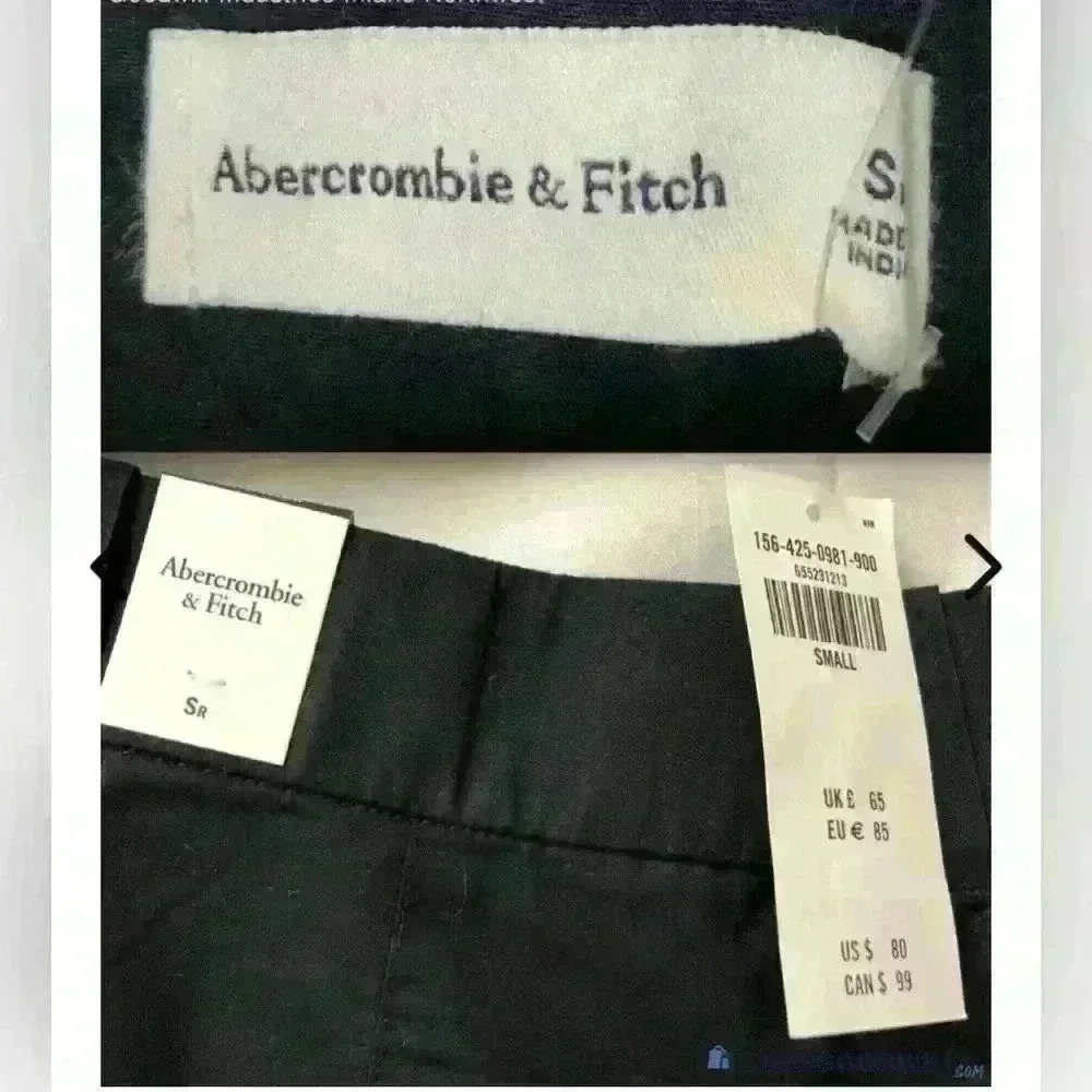 NWT Abercrombie & Fitch Womens Black Cotton Wide Leg Dress Pants Size Small - Picture 5 of 7